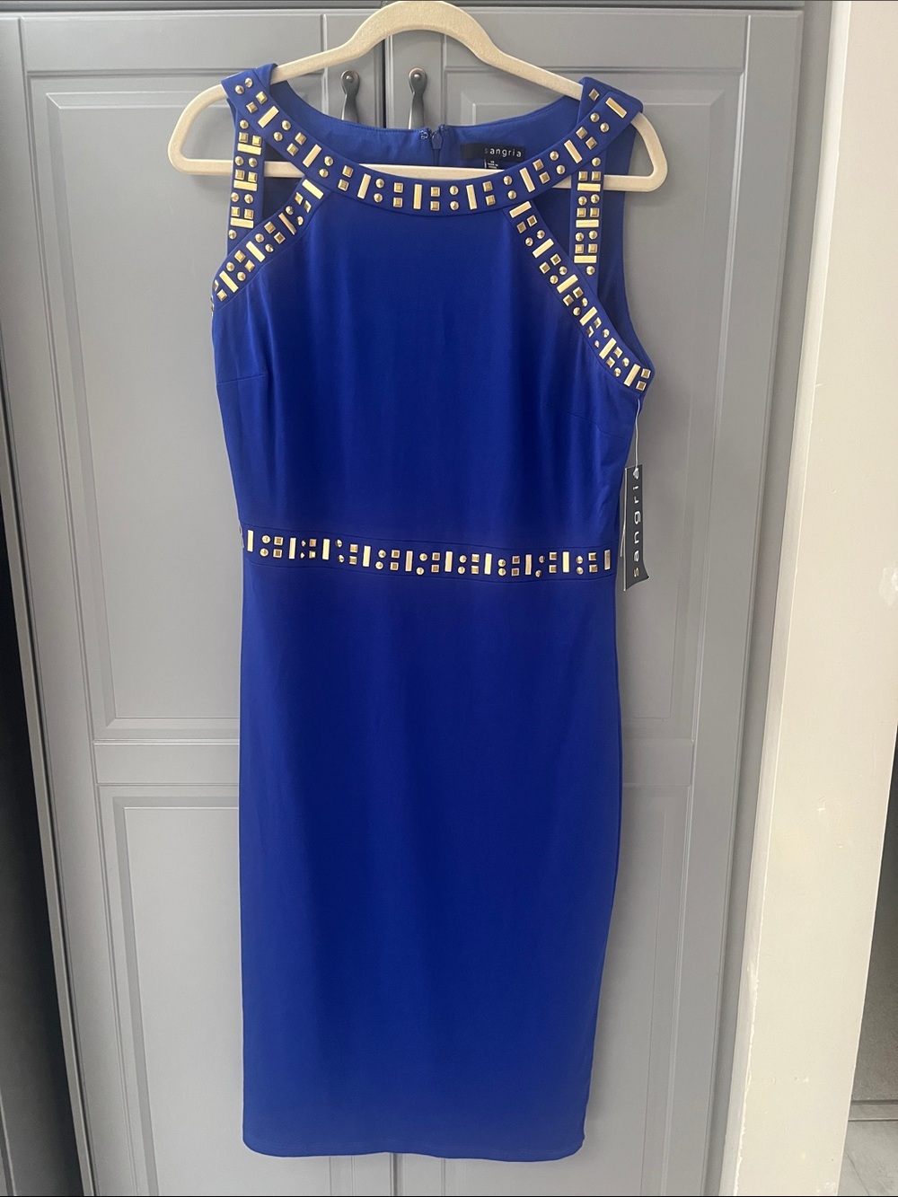 Sangria Royal Blue Studded Midi Dress
